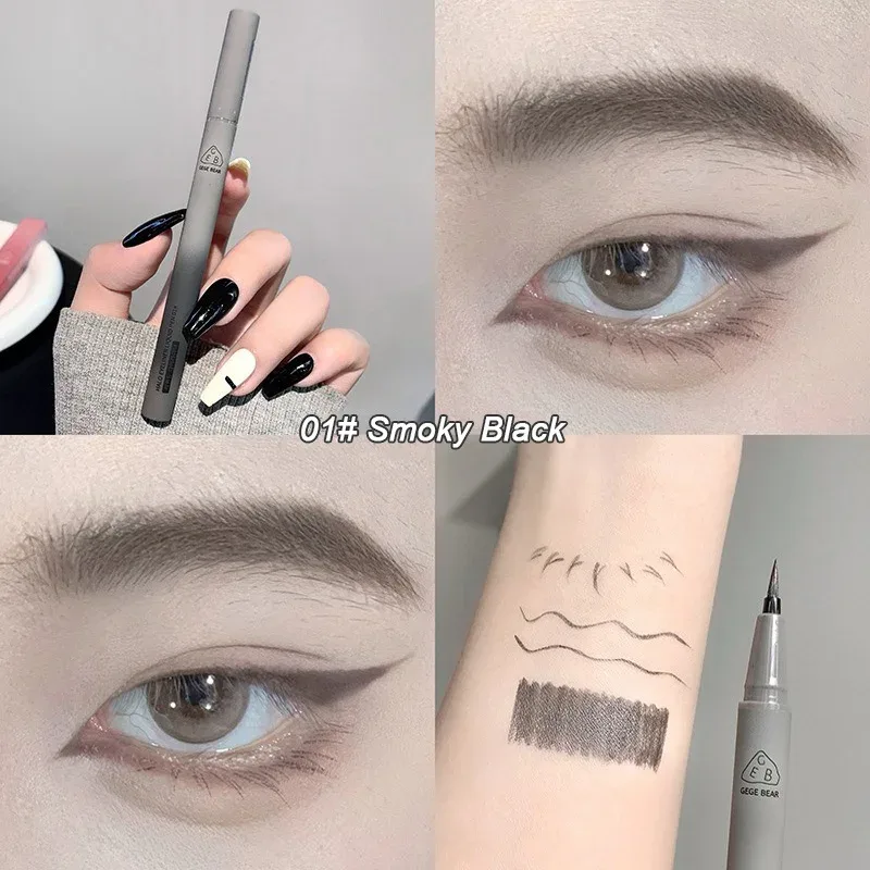 Αδιάβροχο Quick Dry Liquid Eyeliner Pen Ultra-fine Matte Black Brown Lasting Lying Silkworm Eyeliner Pencil Φυσικό Μακιγιάζ ματιών — image 8