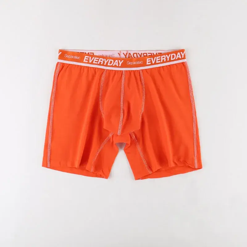 Separec algodão dupla bolsa roupa interior masculina confortável macio respirável todos os dias boxer briefs perna longa boxer roupa interior masculina