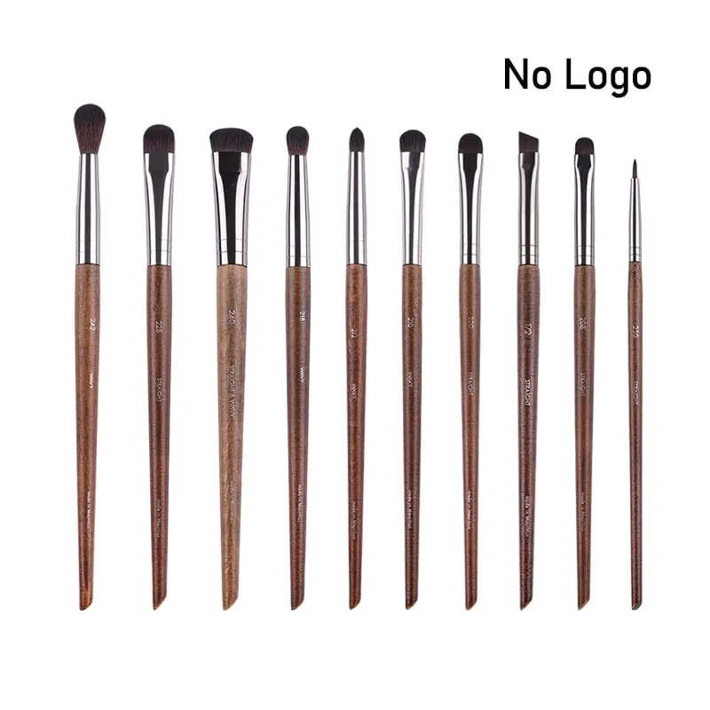 Ensemble complet de pinceaux de maquillage pour les yeux en bois naturel, kit de maquillage Pro pour fard à paupières, surligneur, sourcils, lèvres, cils, pratique — image 25