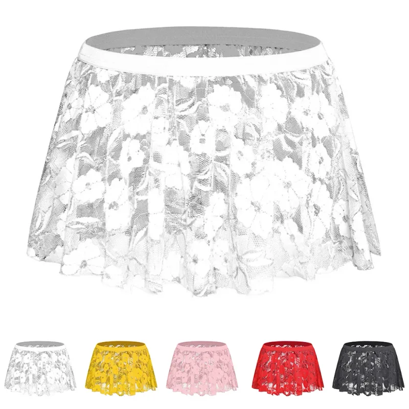 Men Solid Lace Skirt Mesh See Through Para sa Lingerie Low Para sa Rise Pleated Skirts See Through Bodycon Bottom Para sa Party Evening — image 7