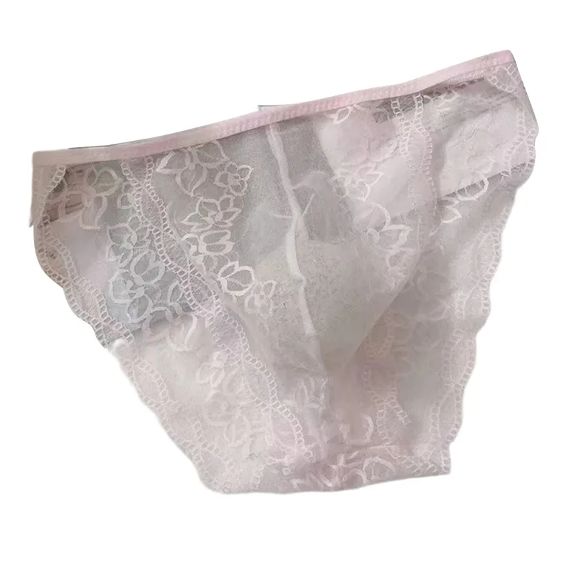 Stretchy Men\'s Lingerie Jockstraps Sheer Pouch Skin,Pink,Black Men Lace Briefs Quick Dry 90 Polyamide 10 Spandex