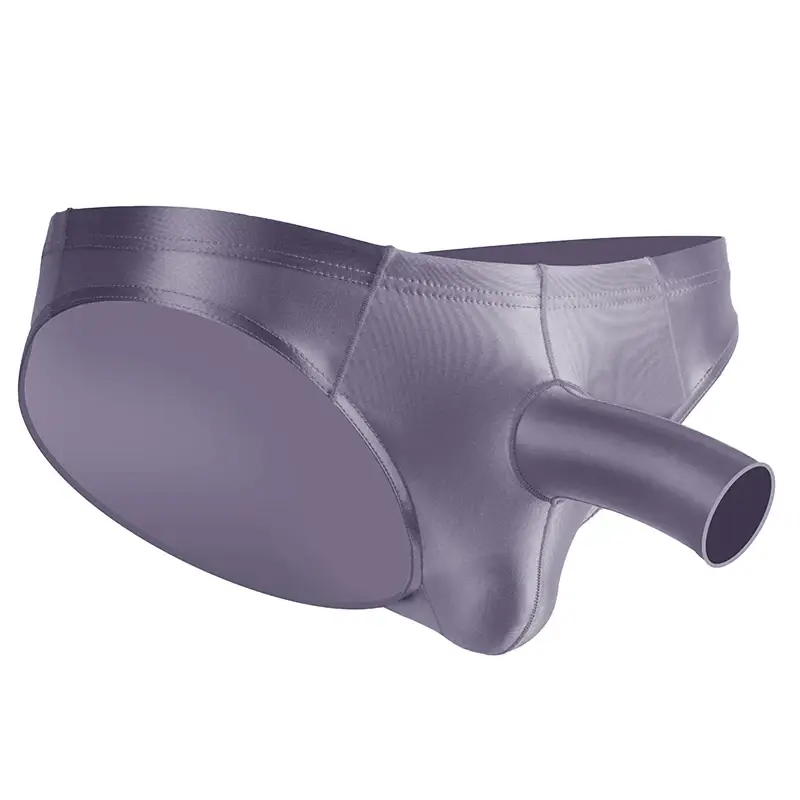 High Elastic Bikini Briefs gay Men's glossy underwear open Pouch Panties Men Smooth gay underwear — image 20