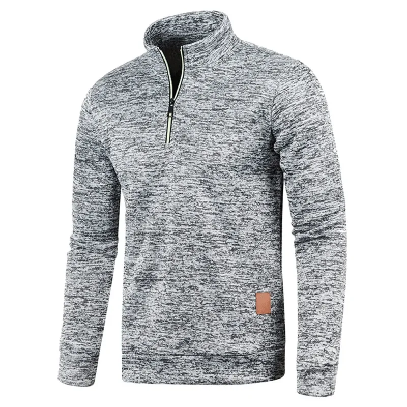 Moletons masculinos meio zíper pulôver masculino manga longa flleece suéter standcollar flocos de neve hoodies roupas masculinas