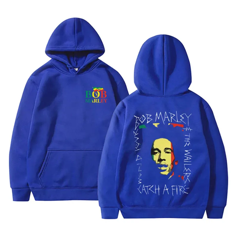 Reggae Bob Marley Face Graphic Hoodie Catch A Fire Album Merch Pullover Hoodies Men Women Casual Vintage Oversized Sweatshirt — image 14