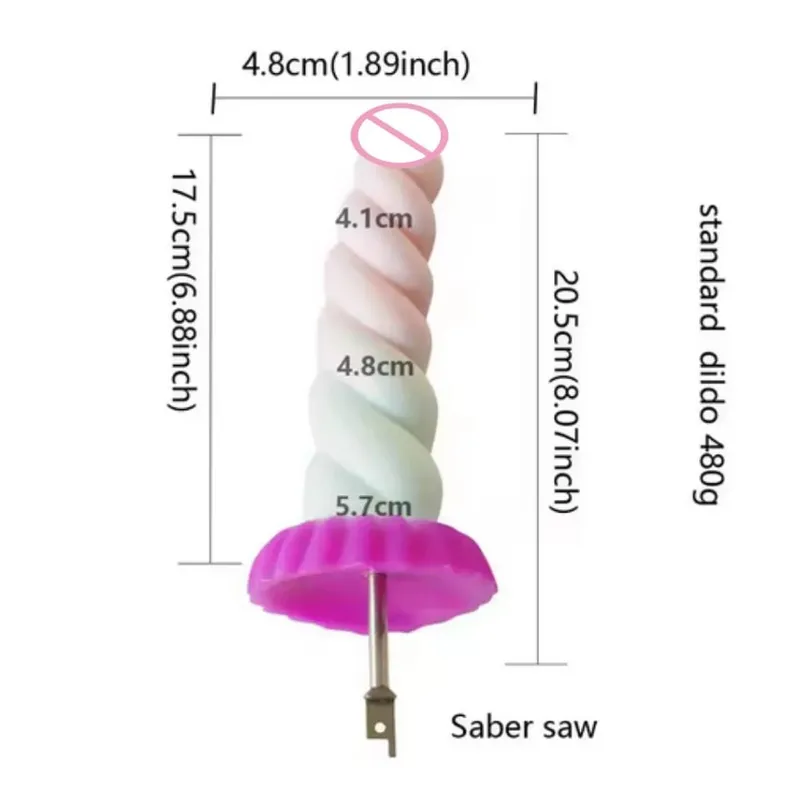 Kard szúrófűrész dugattyús fűrész nagy szilikon vibrátoros fűrész 3XLR VAC-U-LOCK adapter tartozékok Sex Machine — image 17