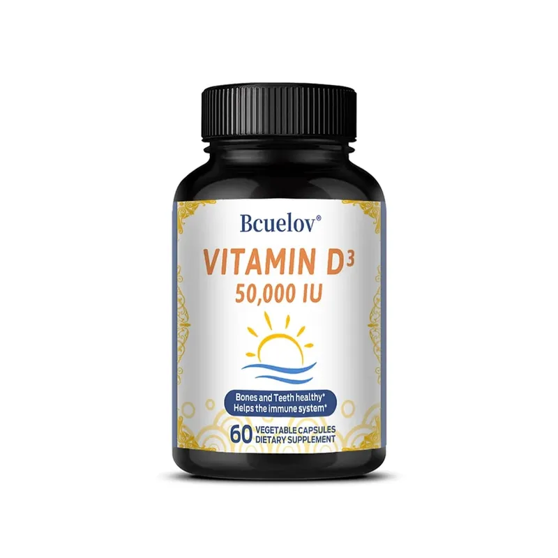 D3-vitamin 50000 NE - Csontok egészségének és immunrendszerének támogatása - GMO-mentes gluténmentes - D3-vitamin D-vitamin-kiegészítő férfiaknak és nőknek — image 9