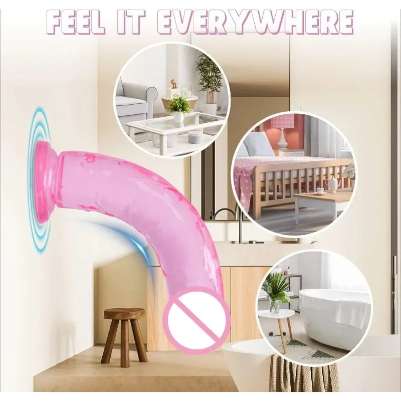 Pink Soft Realistic Dildo With Suction Cup Gode Consolador Big Penis Silicone Anal Adult Sex Toys Dilldo Plugs For Women Lesbian — image 6