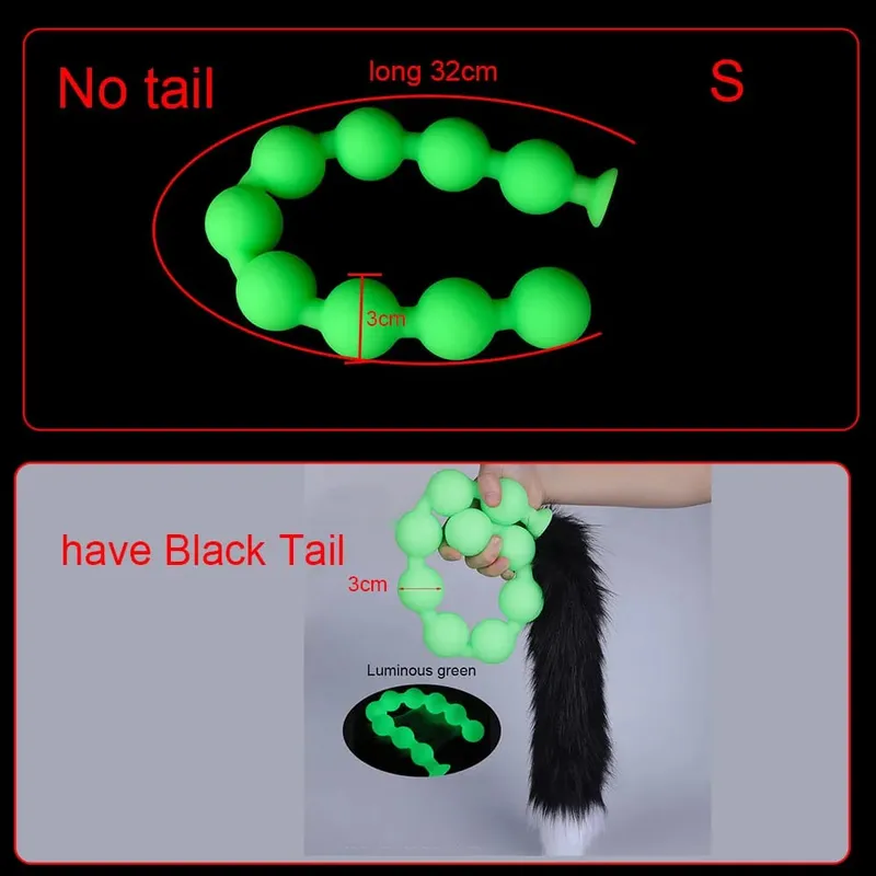 Butt Plug with Tail BDSM felnőtt szexjátékok pároknak, hatalmas anális gyöngyök, folyékony szilikon puha anális dugó Prosztata masszázs anális dildók — image 14