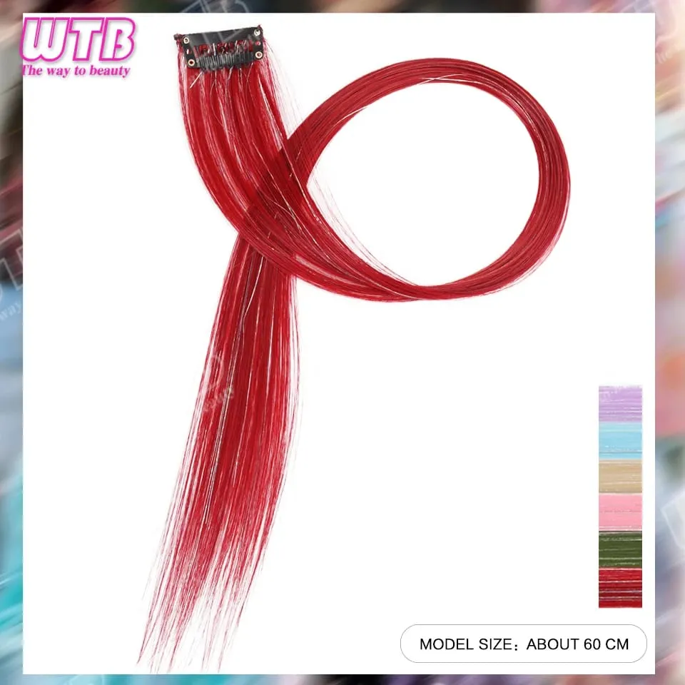 60cm Συνθετική περούκα BB Clip Έγχρωμη Επέκταση Μαλλιών με σύρμα λέιζερ Κατάλληλη για γυναίκες κορίτσια για να φορούν σε γιορτές και πάρτι — image 5