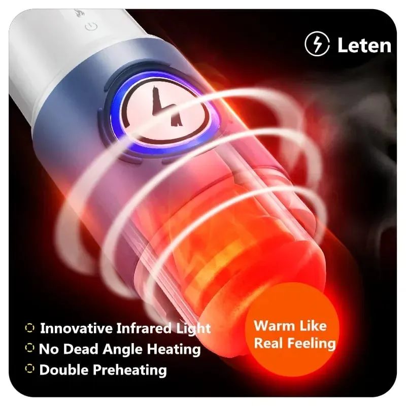 Leten Quite And Power Heating Automatic Male Masturbator Cup Electric Stroker with Phone Holder Warming Adult Sex Toys — image 3