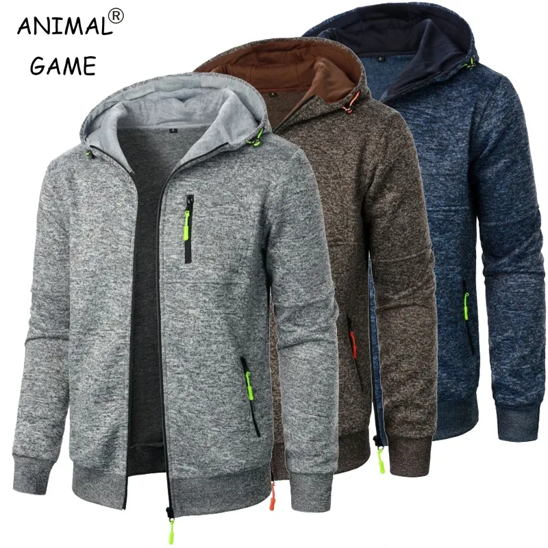 Novo streetwear masculino manga longa sweatshirts para homem zíper com capuz oversize inverno quente casaco casaco de treino ao ar livre — image 5