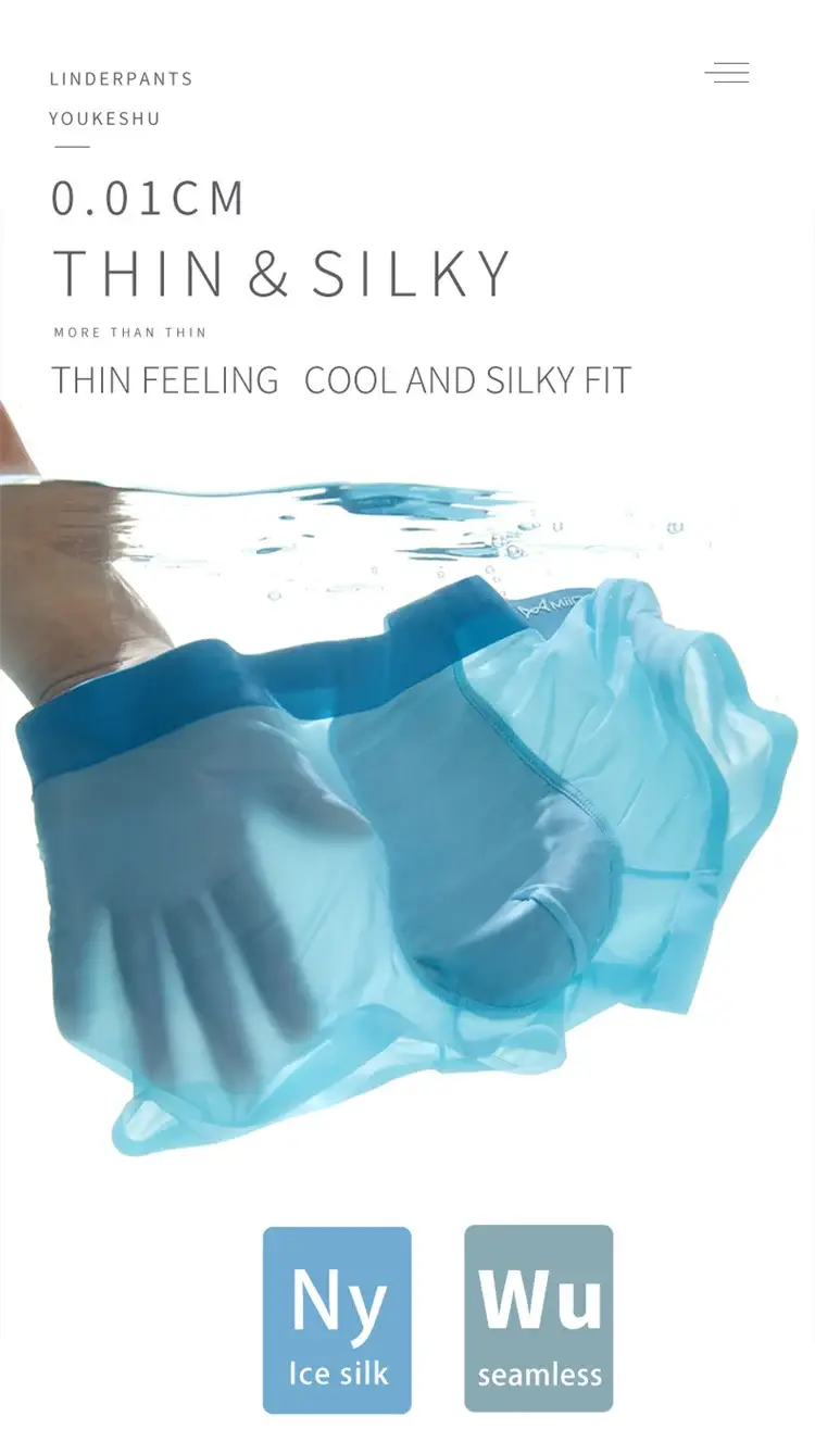 MiiOW 3pcs 120D Ice Silk Men Underwear Manipis na Sexy Boxer Shorts 3A Graphene Antibacterial Panties ng Panlalaking Walang tahi na Panlalaking Panloob — image 18