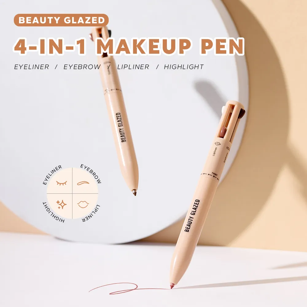 Beauty Glazed Πολυλειτουργικό Μολύβι Μακιγιάζ Μολύβι Φρυδιών Μολύβι Μολύβι Λάινερ Χειλιών Highlighter 4 σε 1 Ματ φινίρισμα για μπαλάκια μακιγιάζ