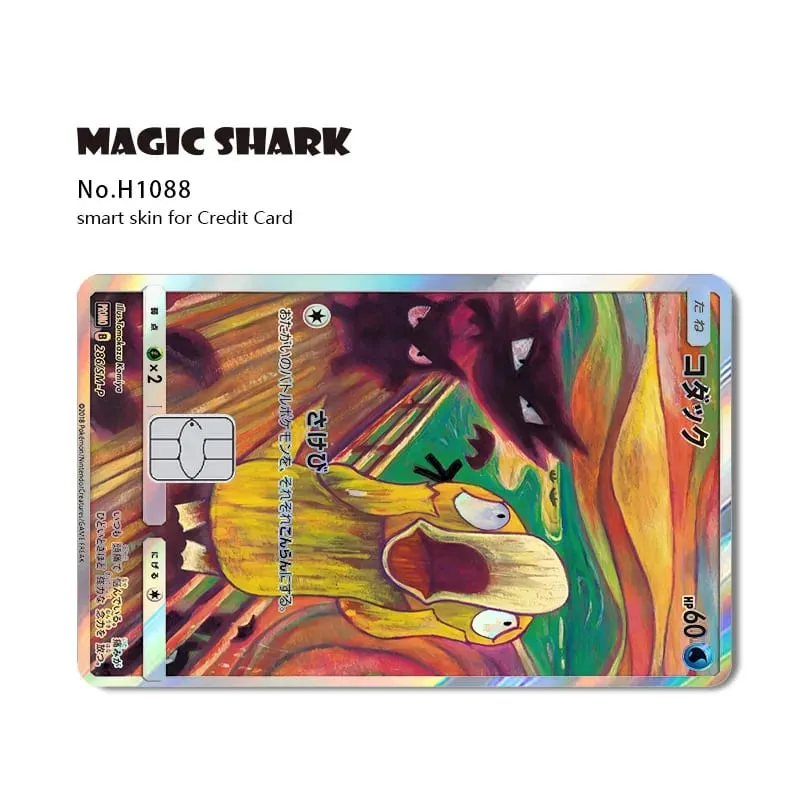 Magic Shark Mew Charizard EX Eevee Gengar Pikachu TCG כרטיס הולוגרפי לייזר מדבקה לסרטי עור לכרטיס אשראי בנקאי — image 26