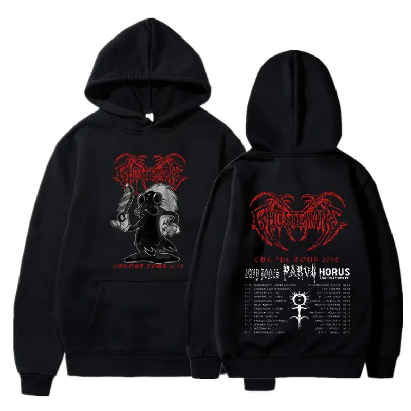 Ghostemane moletom com capuz estampa dupla face, moda masculina hip hop metal rock gótico oversized moletom agasalho streetwear — image 14