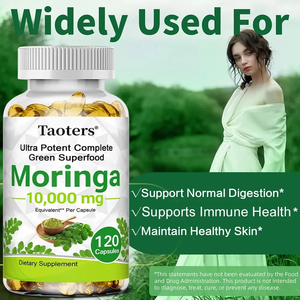 Moringa Capsules 1000mg - for Immune System Energy & Metabolism Antioxidant Promotes Digestive and Brain Health — image 4