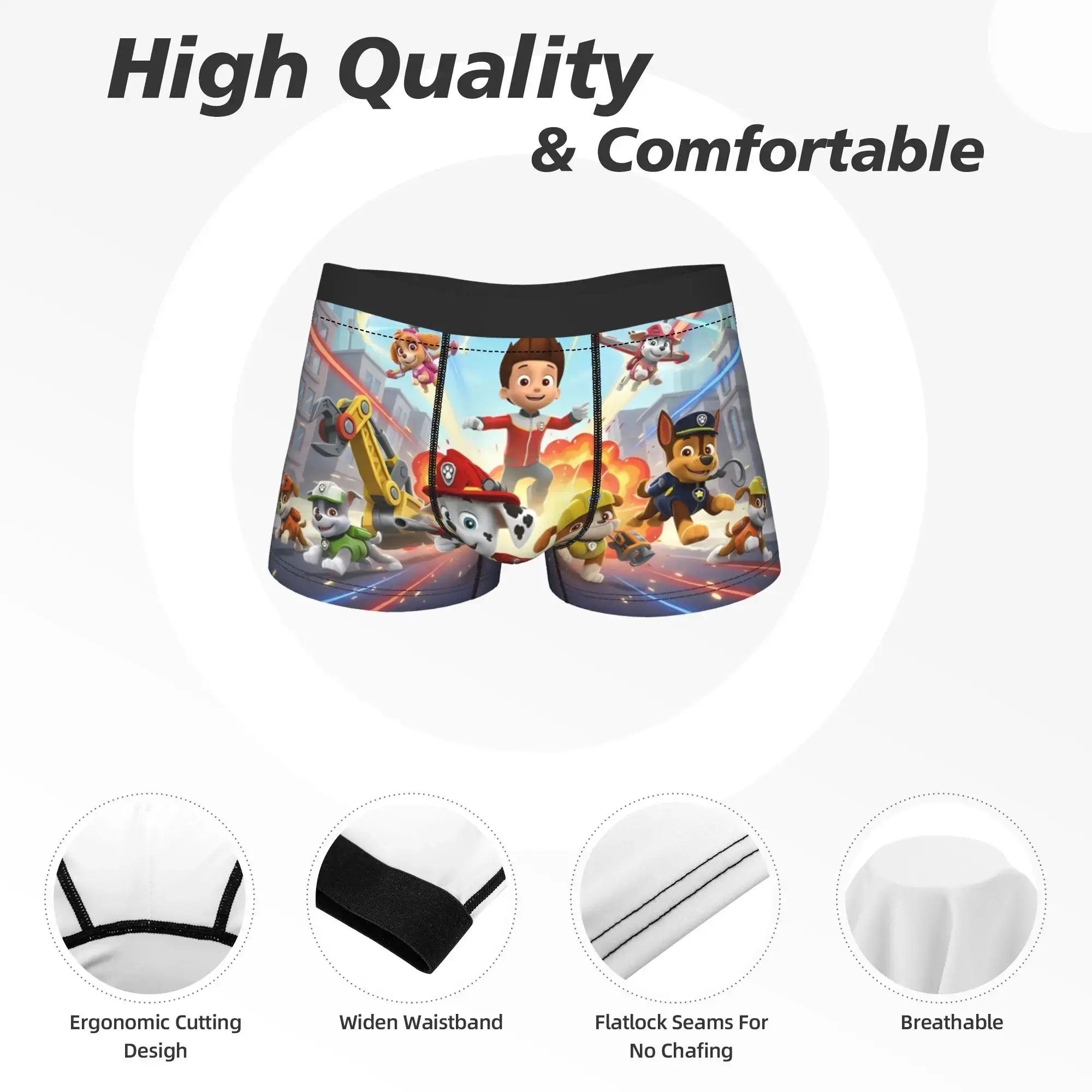 Pata cães patrulhas tronco bolsa roupa interior design de alta qualidade boxer breve respirável cuecas masculinas tamanho grande 2xl — image 5