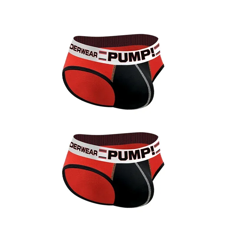 Panlalaking Cotton Color Block Brief, Pump! Logo Wide Waistband Low Rise Sexy 3D Convex Pouch Underwear 3256813080433415 — image 27