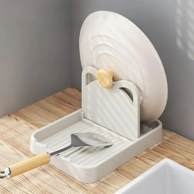 Többfunkciós serpenyős edény fedél tartó állvány állvány kanál tartó edény fedél Spatula leves kanál tároló polc konyhai kiegészítők — image 3