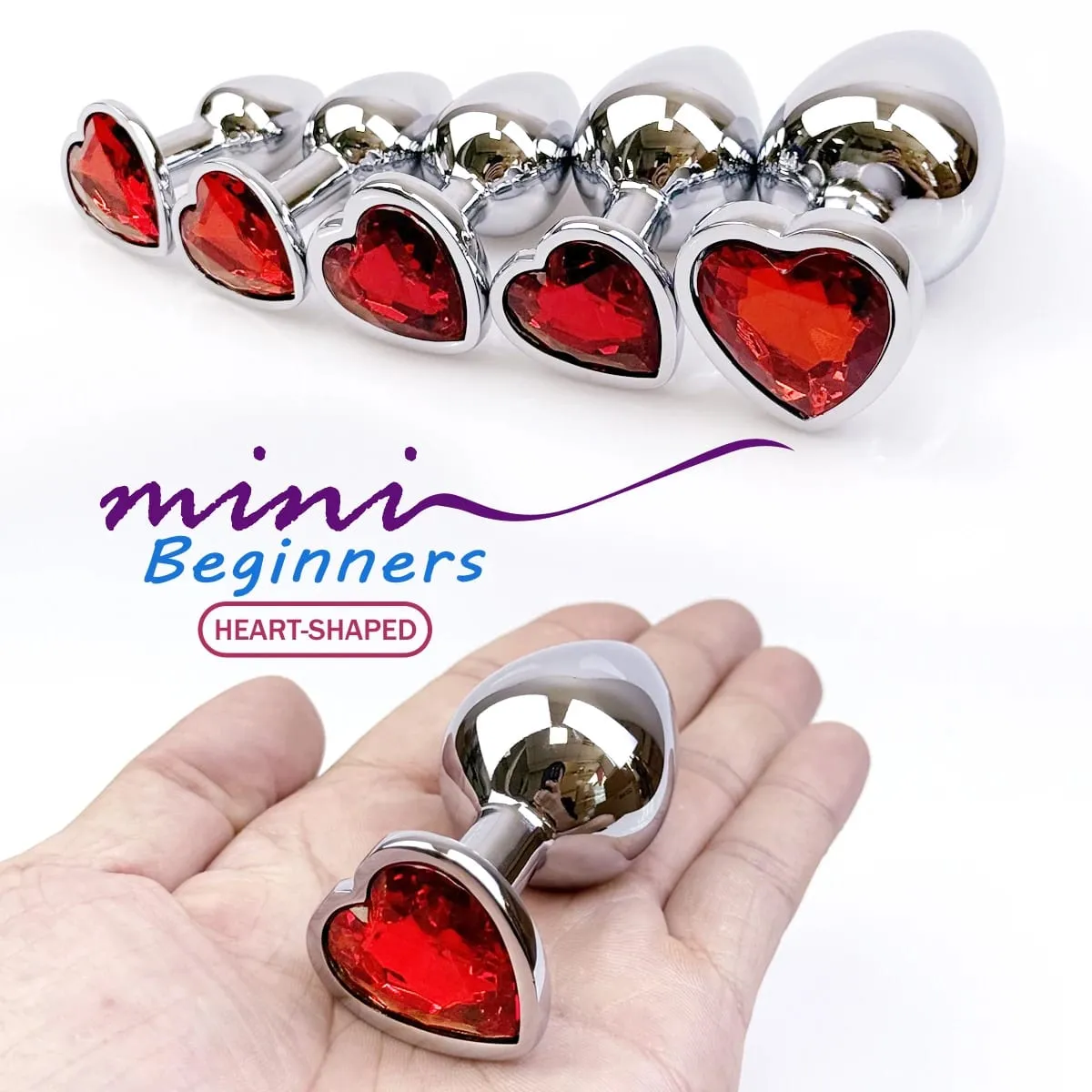 פקק אנאלי מתכתי בצורת לב פקק אנאלי למתחילים מרחיב עיסוי אנאלי צעצוע מין זוגות מבוגרים כלי גירוי לאוננות — image 2