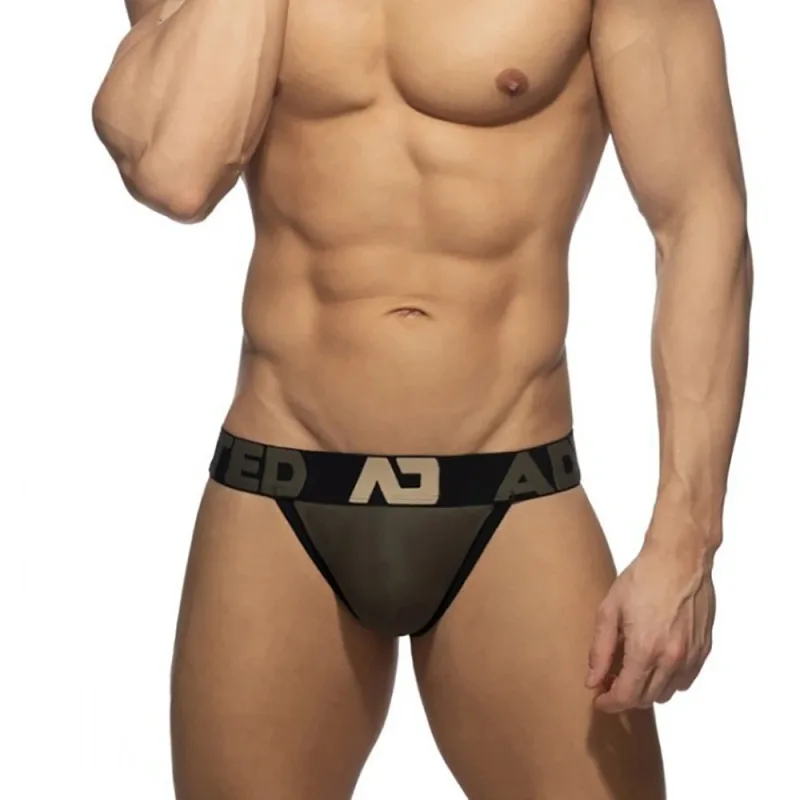 Roupa interior masculina simples respirável briefs com tridimensional oco volta marca calças de cintura baixa algodão confortável cuecas — image 4