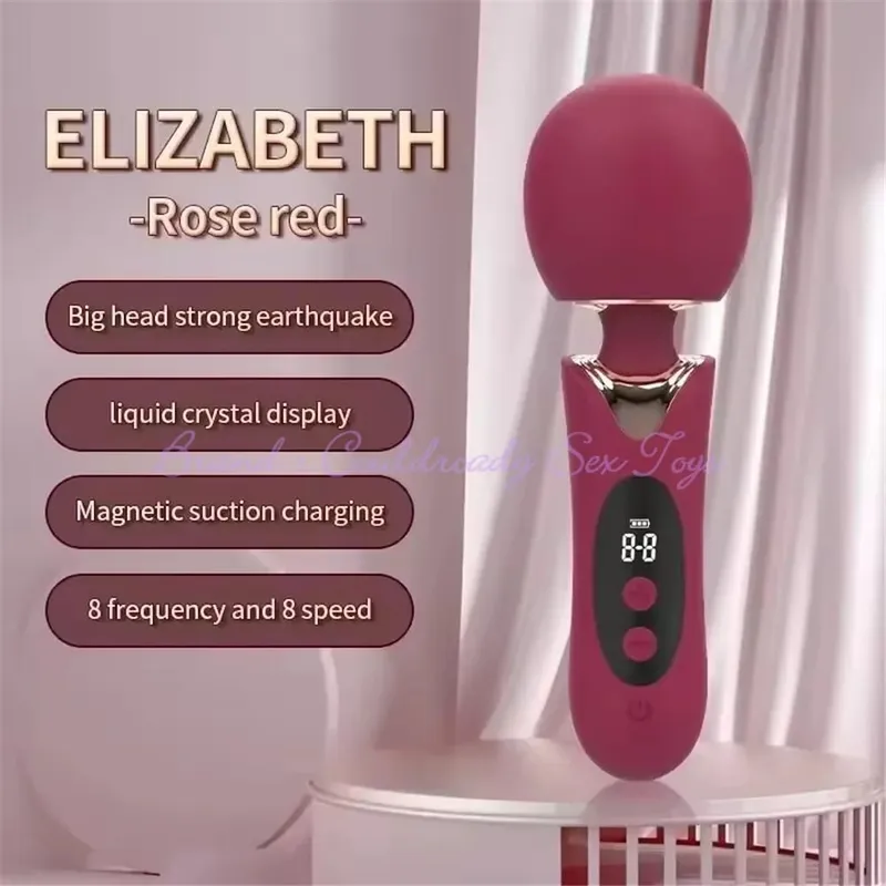 Erőteljes LCD AV vibrátor nagy fejű női testmasszírozó szexjáték nőknek Clit G Spot hüvelystimuláló varázspálca