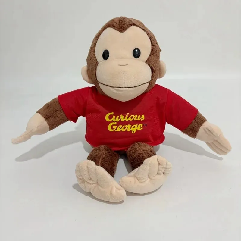 Νέο Anime Fire Dept Fireighter Curious George Plush Cute Baby Curious George Monkey Λούτρινα μαλακά ζώα Παιχνίδι κούκλας μαξιλαριού βελούδου — image 7