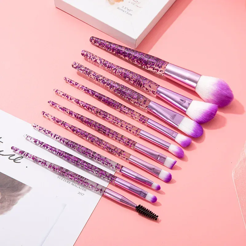 Ensemble de pinceaux de maquillage professionnels, 10 pièces, pinceaux de détail Super doux, pour Blush, fond de teint, correcteur, fard à paupières, outil de beauté pour dames