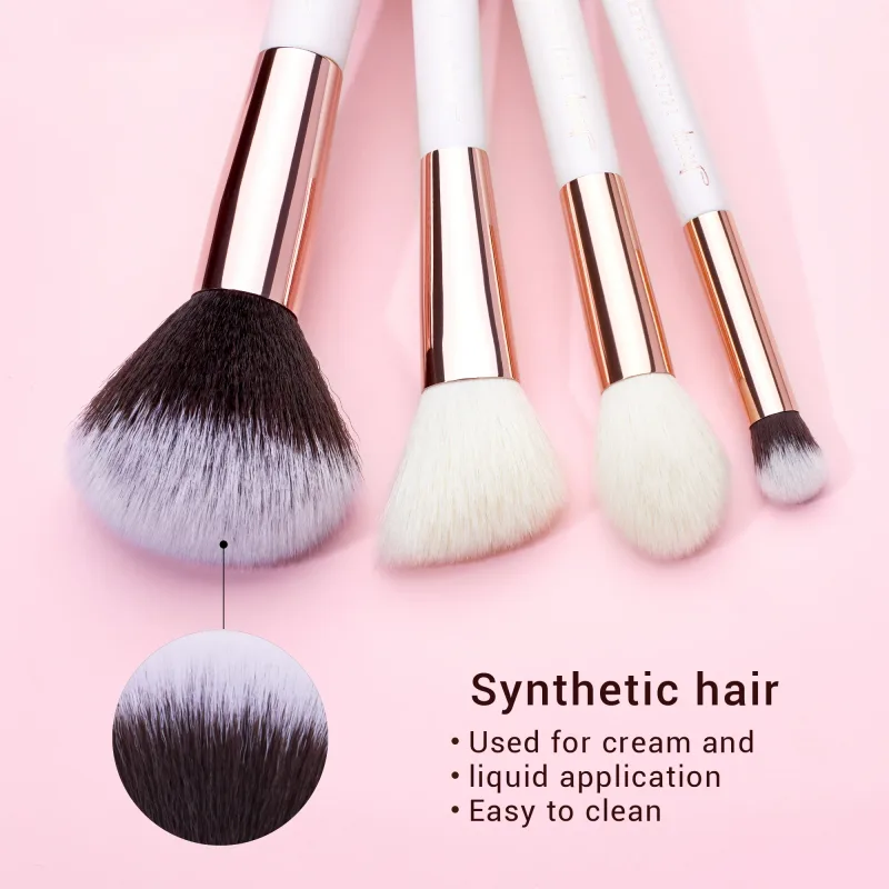 Jessup pinceaux de maquillage ensemble 6 pièces pinceau de maquillage poudre naturelle-synthétique Contour Blush surligneur mélange correcteur Kits de pinceaux de maquillage — image 2