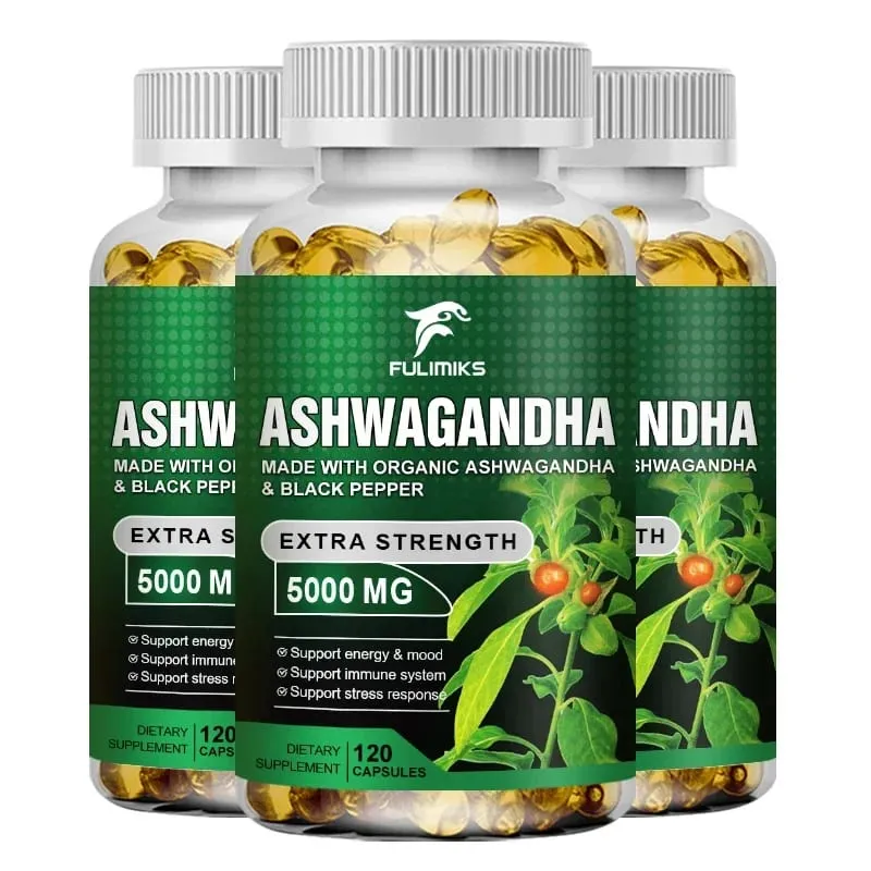 Vegetarian Organic Ashwagandha Extra Capsule Energy & Endurance Supplement Brain & Memory Relief Stress Deep Sleep