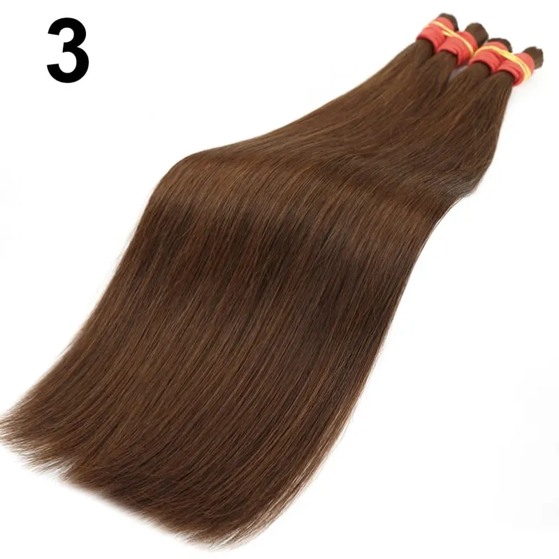 No Weft 100% Real Human Hair Extensions Remy Human Hair Bulk Μη επεξεργασμένα φυσικά μαύρα παρθένα ινδικά μαλλιά πλέξη για γυναίκες — image 10