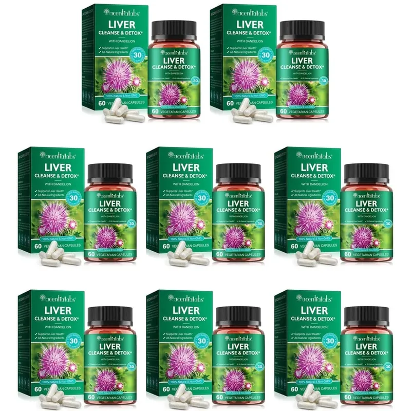Acentialabs Liver Cleanse & Detox Capsules with Dandelion Milk Thistle Extract for Liver Digestion Health Support 60 Capsules