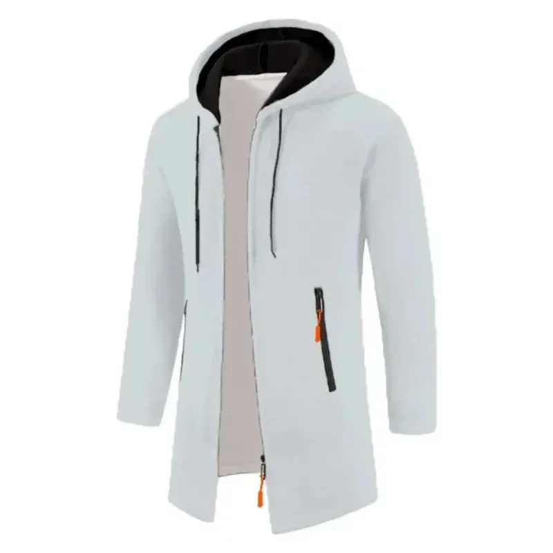 Bagong Mens Long Sleeve Hooded Sweater para sa Mga Lalaki Zipper Sweatshirt Oversize Streetwear Warm Solid Color Autumn Jacket Hoodie Men — image 12