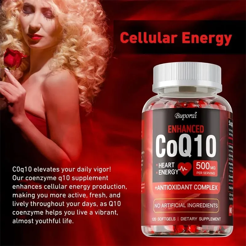 CoQ10-kiegészítő – elősegíti a szív- és érrendszeri és a szív egészségét. Antioxidáns energiát biztosít az általános egészséghez — image 4