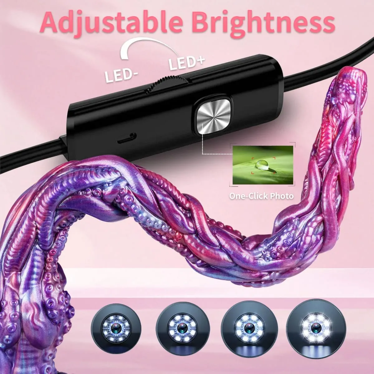 1080P Endoscope Camera Silicone Anal Plug Real-Time Viewing Dildo with 8 LED Lights IP67 Waterproof SexToy for Adult Exploration — image 5