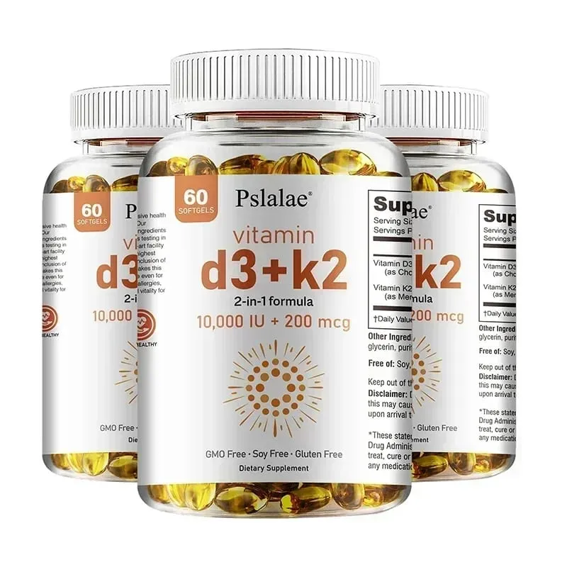 Vitamin D3 + K2 - Improves Calcium Metabolis Healthy Bone & Muscle Function Health Support Heart Joint Immune System Health
