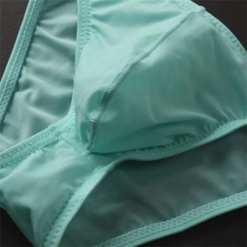 Sexy U Convex Briefs Thin Underwear Men Summer Breathable Silky Panties Male Calzoncillos Plus Size M-XXL — image 6