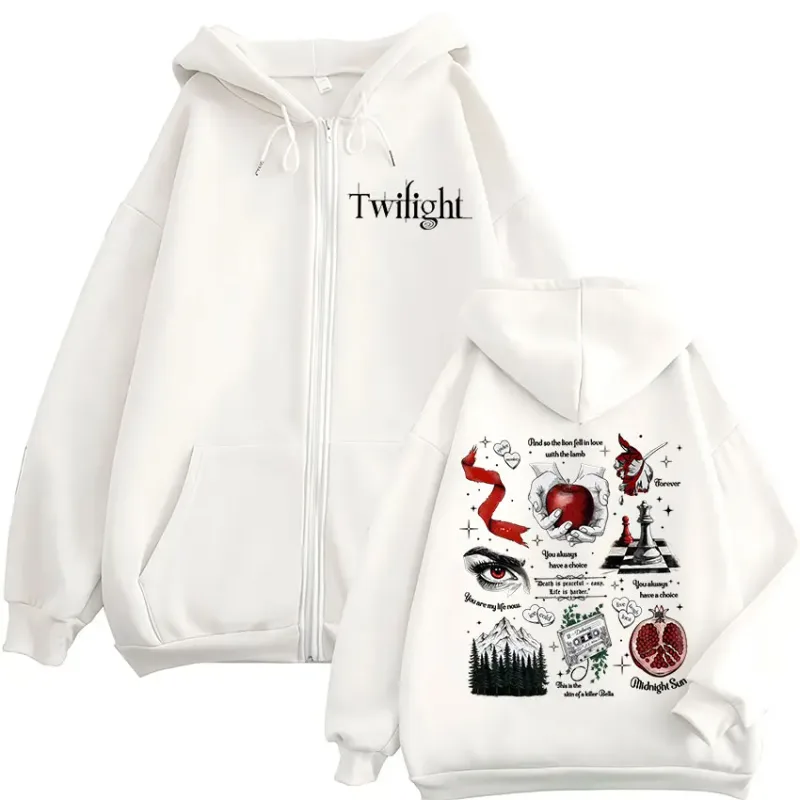Crepúsculo Vampiro Lobo Romance Zipper Hoodies Edward Cullen Roupas Femininas Masculinas Moda Casual Hip Hop Zip Up Moletons Com Capuz — image 3