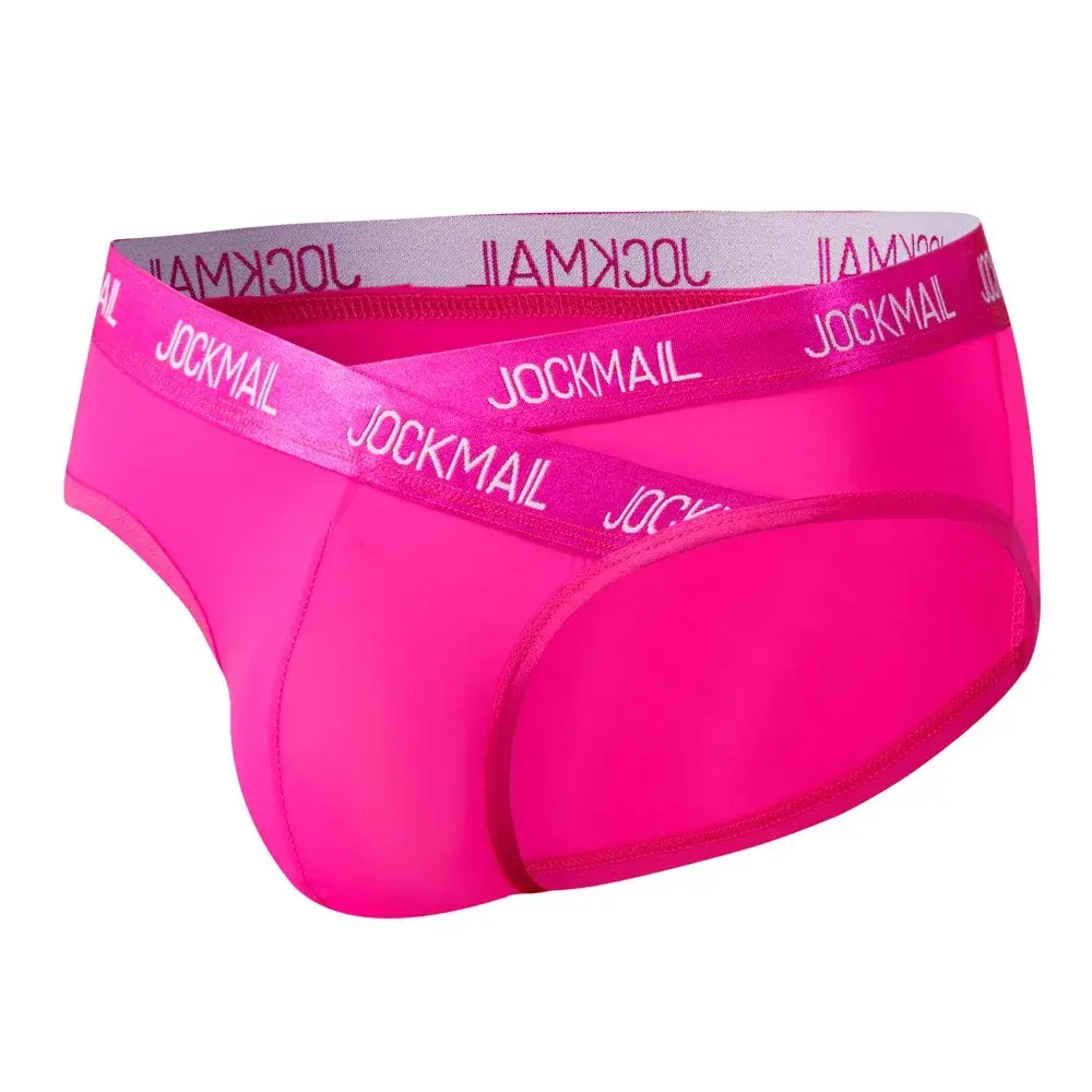 Jockmail Mens Underwear Low Waist Sexy Letter Sports Breathable Summer Ice Silk Briefs Malaking Bag Nylon Solid na Kulay na Panti ng Lalaki — image 25