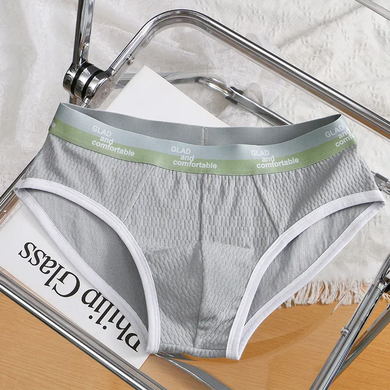 Summer New Men's Solid Color Cotton Briefs, Minimalist Breathable Thin Underwear, Trendy Trunks Male Bikini Underpants 3256812635450502 — image 20