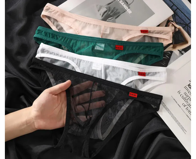 Men's Underwear Ultra-Thin Mesh Transparent Triangular Briefs Sexy Underpanties — image 9
