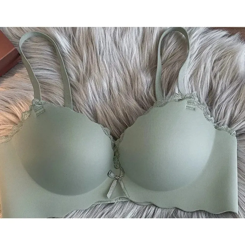 セクシーNői vezeték nélküli varrat nélküli melltartó szett egyrészes Push-Up melltartó, kis melltartó, oldalt támasztó megereszkedésgátló puha női intim fehérnemű — image 3