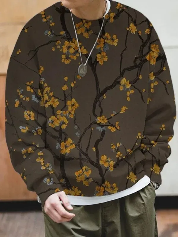 Mga Men's Animal Cat Sweatshirt Long Sleeved Sweatshirt O-Neck Fashion Cool Daily 3D Printed Japanese Art Prints Mga Casual Sweatshirt — image 13