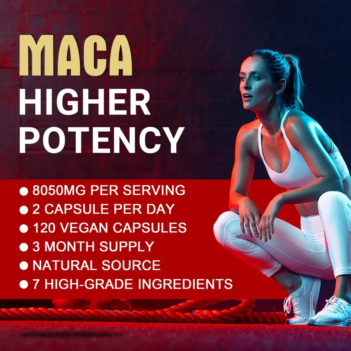 Maca Root Capsules - with Ginseng & Ashwagandha to Support Energy Endurance and Performance Muscle Mass Improve — image 7