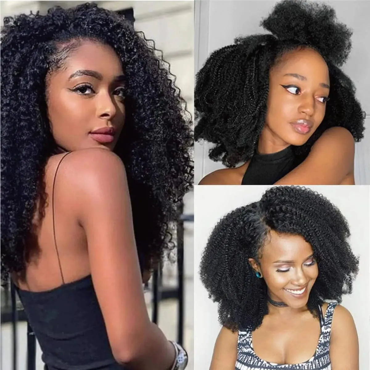 Valódi Remy Afro Coily Clip In Emberi Hajhosszabbítás Feldolgozatlan 4B 4C Afro Kinky Göndör Clip Ins Afroamerikaiak Fekete Nők számára
