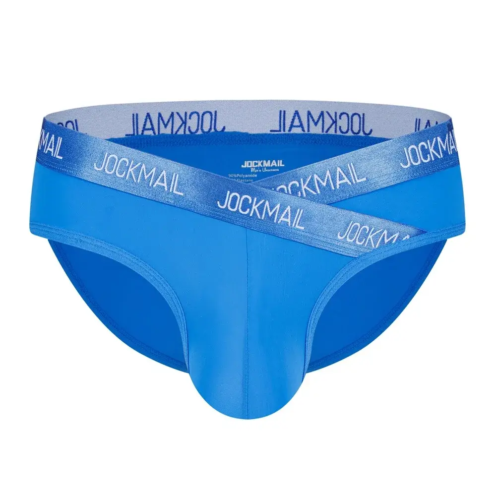 Jockmail Mens Underwear Low Waist Sexy Letter Sports Breathable Summer Ice Silk Briefs Malaking Bag Nylon Solid na Kulay na Panti ng Lalaki — image 22