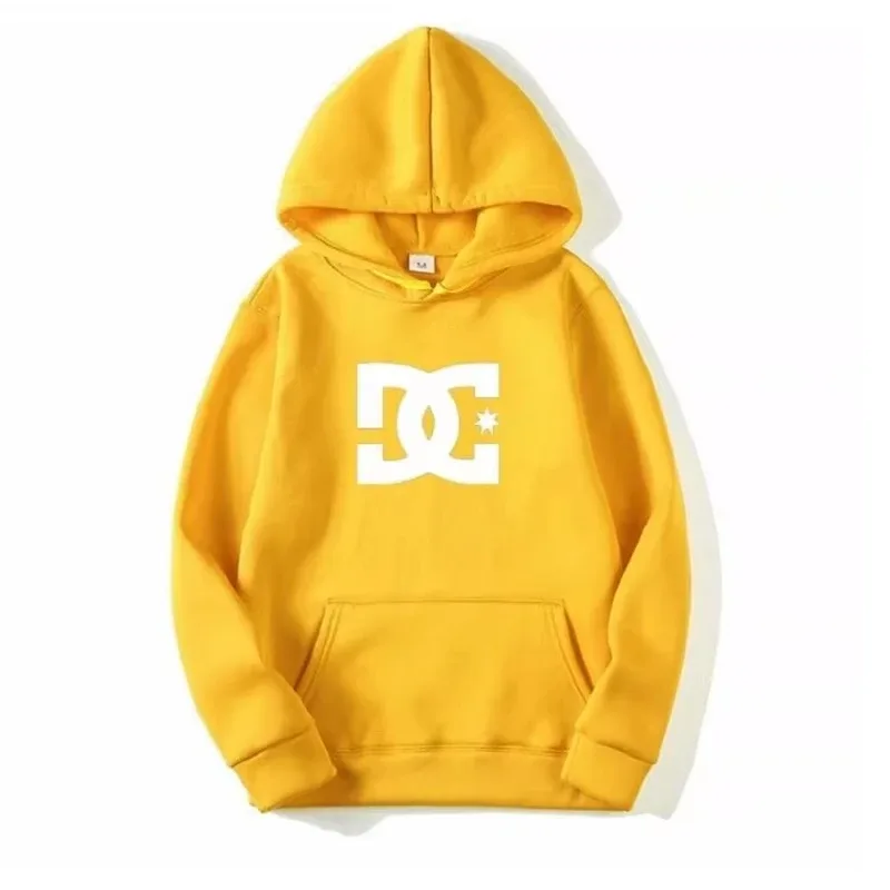 Moletom com capuz DC Letter masculino e feminino moda simples manga comprida moletom outono e inverno tendência de rua grande moletom com capuz para academia — image 3