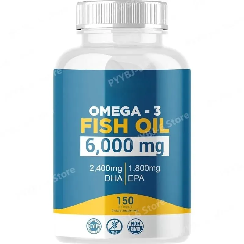 Omega 3 halolaj lágyzselé, nagy hatékonyságú EPA DHA napi étrend-kiegészítő felnőtteknek Támogatja az ízületek immunrendszerét 150 lágyzselé, nem GMO — image 2