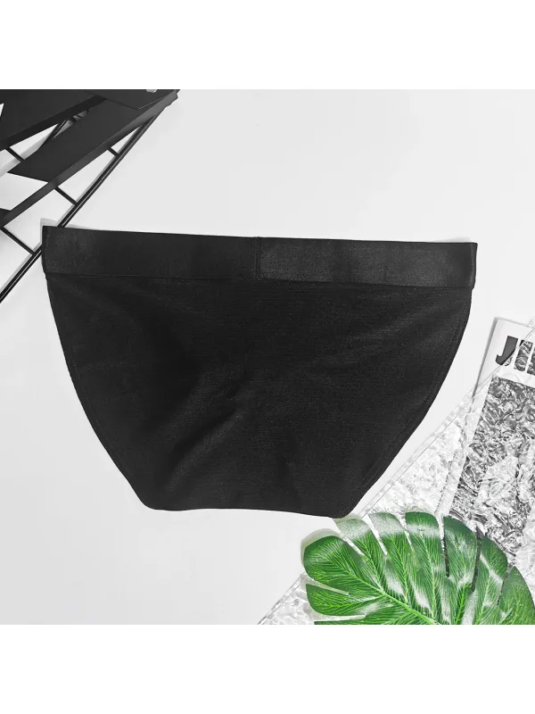 Men's Solid-Color Low-Waist Triangle Underwear Breathable Sexy Bottom Pants Trendy 1-Piece Set Mature Style Promotional Price — image 3