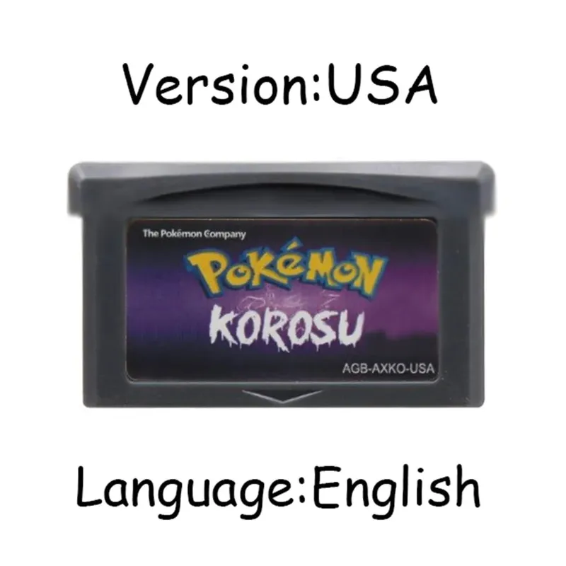 GBA Pokemon Game Cartridge 32-bit Κονσόλα παιχνιδιών βίντεο Κάρτα AshGray Liquid Crystal Light Platinum Moemon Emerald Αγγλική γλώσσα